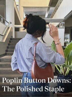 J. Crew Blue and White Striped Button-Down Shirt